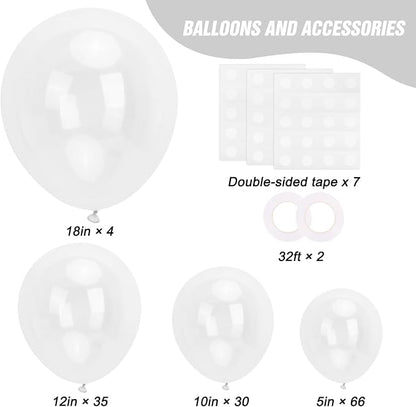 RUBFAC 135pcs Clear Balloons, Latex Transparent Balloon Different Sizes 18 12 - Image 2