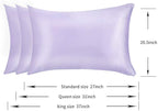 100% Mulberry Silk Pillowcases Set of 2 for Hair and Skin and Super Soft and Breathable Standard Size Nature Silk Pillowcases (Standard, Light Purple)