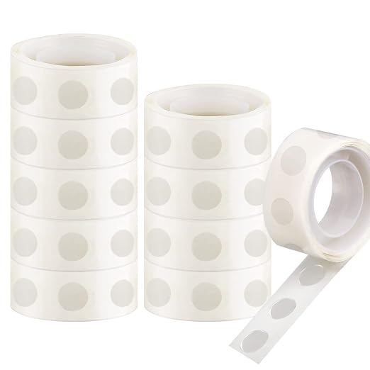 Glue Points, 1000 12mm/0.47" 10 Rolls Poster Putty Adhesive Clear Balloons Dots by Surard