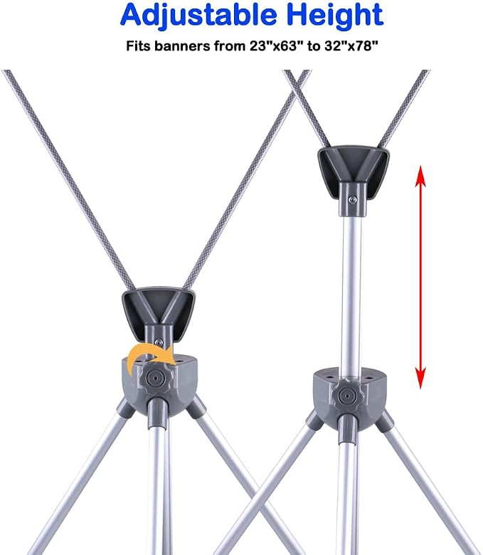 Adjustable X Banner Stand Fits Any Banner Size Width 23" to 32" and Height 63" - Image 4