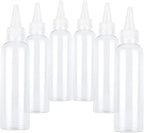 TRENDBOX 4oz / 120ml Plastic Bottle Pointed Mouth Top Cap for Essential Oils, Liquid - 6 Pack