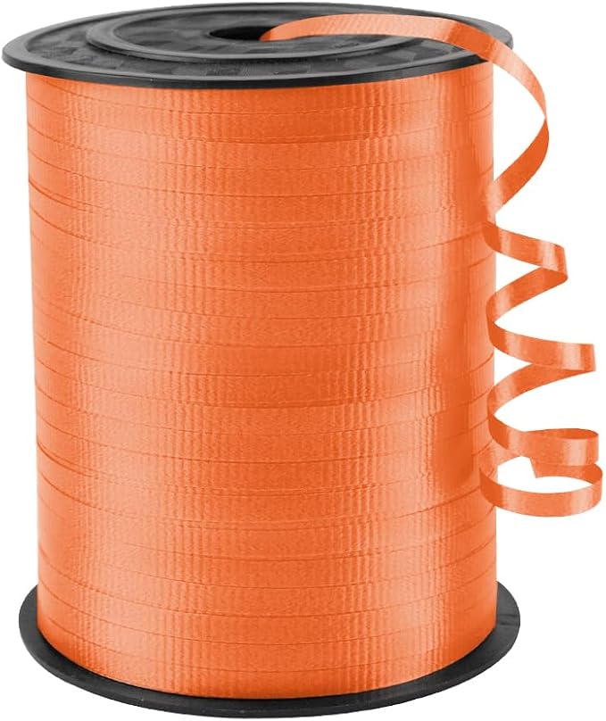 Orange Crimped Curling Ribbon, 1/5" Wide x 500 Yards Christmas Curling Ribbons by KMERLIFE