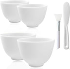 4Pcs Silicone Facial Mask Bowl DIY Face Mask Mixing Bowls for for Home Salon Spa Face Skin Applicator Bowl, White