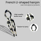 Prestige Hair Pins for Women,French U-Shaped Hair Pin 3Pc Elegant Women Hair Accessories Suitable for Thick or Thin Hair (Pink, Blue, Starry gray)