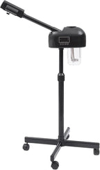 Professional Facial Steamer, 750W Black Skin Care Equipment w/Wheels & LCD Panel, PTC Heating, 600ml Large Capacity Face Steamer Machine, Adjustable Height Hot Mist Steamer for Beauty Salon