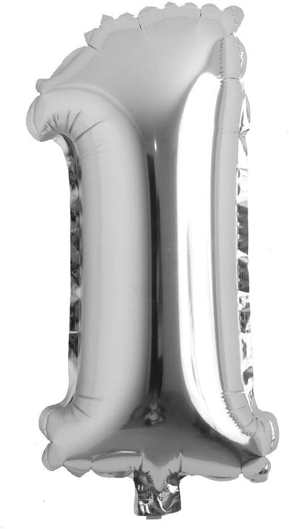 16" inch Single Silver Alphabet Letter number Balloons Aluminum Hanging Foil by REIANS