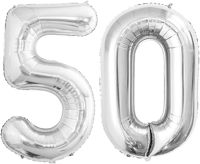 Number 50 Balloons for 50th Birthday Party Decorations, 42 Inch Jumbo Foil by GOER