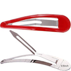 LONEEDY Pack of 10 Large Metal Stoving Varnish Hair Snap Clips,3.5 inch Long No-slip Hair Clips Barrettes For Women and Girls (Red)