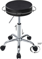 DUHOME 410 Adjustable Height Swivel Medical Clinic Tattoo Spa Salon Stool with Wheels (Black)
