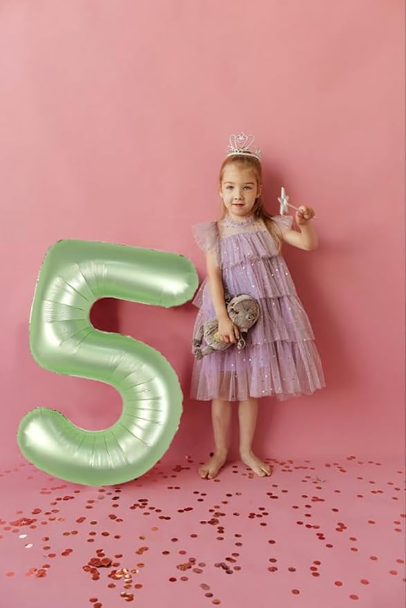 5 Balloon Number 40 Inch Olive Green Balloons - Image 2