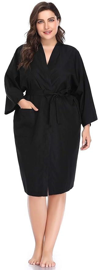 PERFEHAIR Salon Robes Smock for Clients, Hair Salon Client Gown Cape, Black