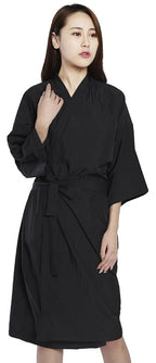 PERFEHAIR Salon Client Gowns Kimono Style, Hair Salon Smocks Capes- 43 Inch Long (Black)