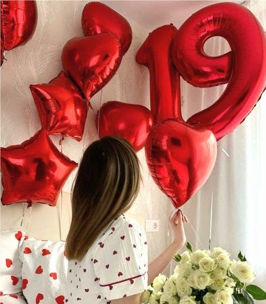 Red Number 9 Balloon 40 inch, Balloon numbers party supplies, deco photo shoot - Image 5