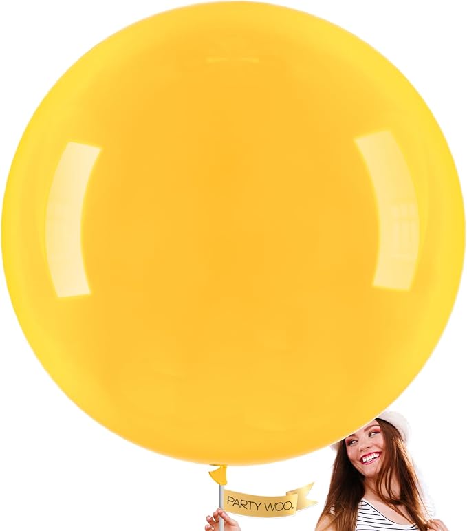 PartyWoo Yellow Mustard Yellow fall Latex Helium Balloons 4pcs | 36 Inch by PartyWoo