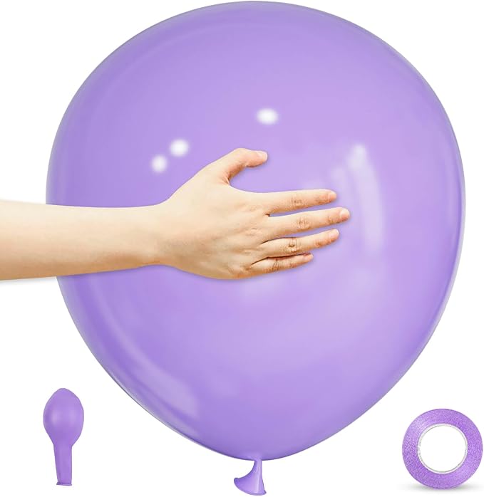 18 Inch Pastel Purple Balloons 12 Pack Big Lavender Balloons Thick Latex Light by ASIYUHY