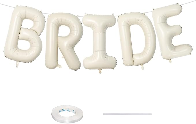 40 Inch Beige BRIDE Balloons Bachelorette by Lingqiang
