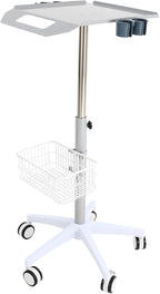 Medical Cart, Rolling Salon Cart with Wheels, Mobile Trolley Stand 33.46"-43.71" Height Adjustable for Salons Instruments Offices Hotels,with a Basket and Fix Holders