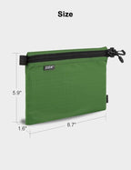 GOX Travel Toiletry Bag Carry On Zipper Pouch Cosmetic Kit Makeup Digital Bag Water Repellent Nylon (Blackish Green)