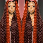 AMIRTY 250% Density 13x6 Deep Wave Lace Front Wigs Human Hair 2/350 Deep Curly Frontal Wigs Human Hair Drawstring Wig Human Hair Pre Plucked with Baby Hair for Women (26 Inch)