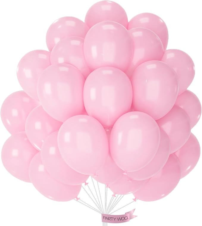 PartyWoo Light Pink Balloons 101pcs Pastel Pale Baby Pink Color | Balloons by PartyWoo