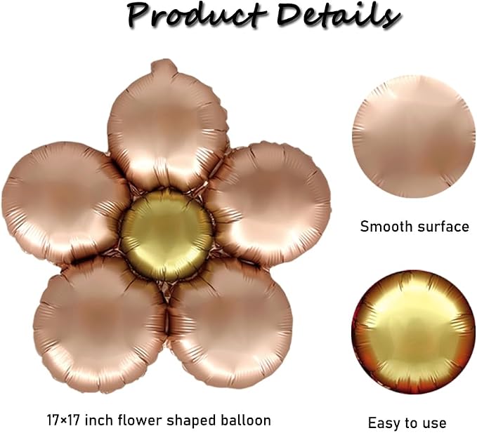 Daisy Balloons Birthday Party Decorations Rose Gold Flower Daisy Balloon Kit - Image 2