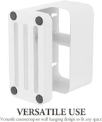 MyGift White Metal Wall Mount Hair Tools Holder with 2 Slots, Salon Hair Styling Accessories Organizer Rack, Blow Dryer, Straightener and Curling Iron Holder