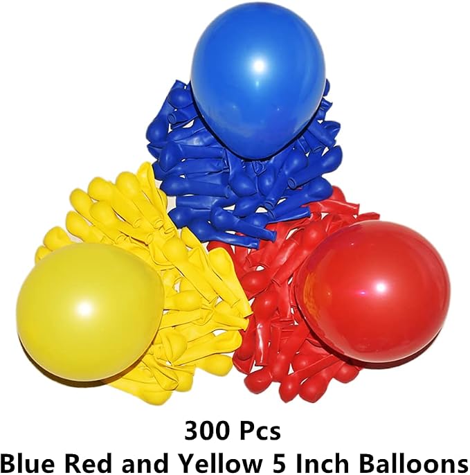 300 Pack Blue Red and Yellow Balloons - Image 2