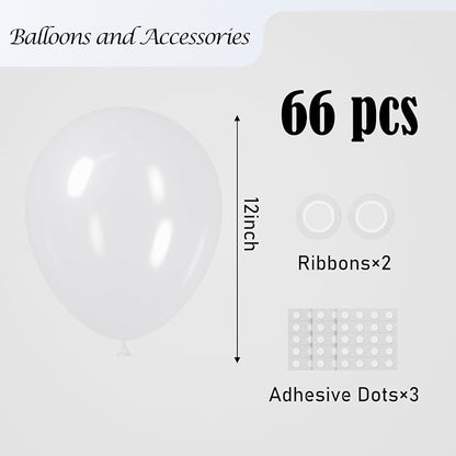 Voircoloria 66pcs Clear Transparent Latex Party Balloons, 12inch | - Image 2