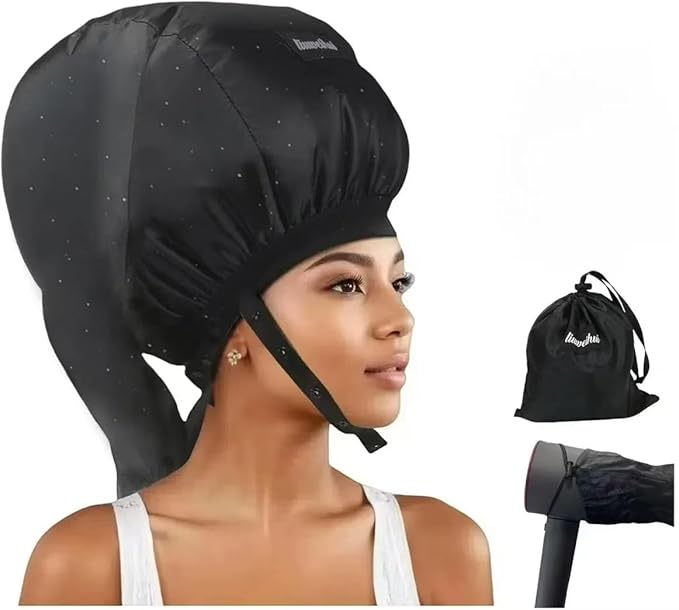 Hooded Hair Dryer， Ideal Hair Diffuser for Curly Hair， Your Ultimate Solution - Spacious Capacity Blow Dryer Cap for Rapid Styling of Curls（Size Medium）
