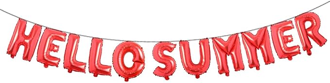 Hello Summer Balloons 16Inch Metallic Mylar Balloon by RUIANSI