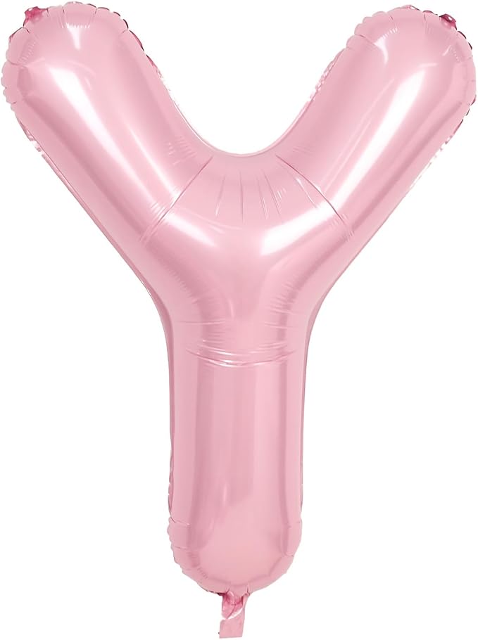 Pink Letter Y Balloons, 40 Inch Y Letter Balloon Light Pink, A to Z Alphabet by Adorely