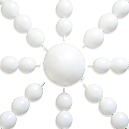 PartyWoo White Linking Balloons 100pcs 12 Inch White Link Balloons | by PartyWoo