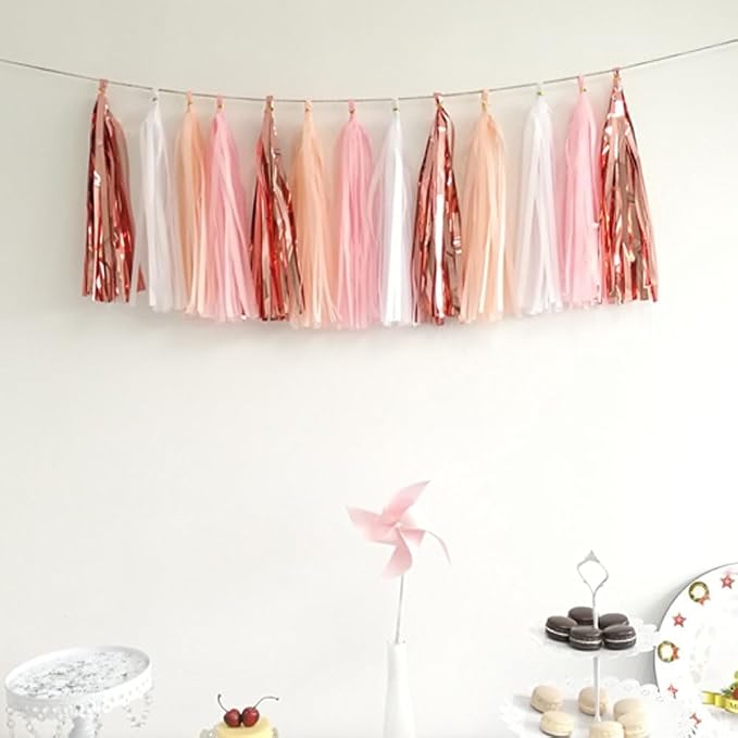 We Moment Tissue Paper Tassels Party Tassel Garland Banner - Image 5