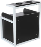 Suspended Salon Station for Hair Stylist, Wall Mounted Styling Salon Station Storage Cabinet w/2*Drawers &Hair Dryer Stand,Floating Nightstand Stylist Storage Cabinet for Home (Black+ Silver)