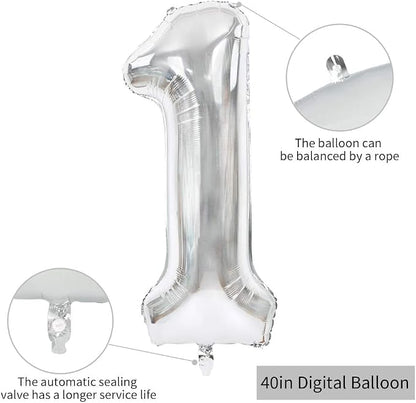 TONIFUL 40 Inch Silver Number 16 Balloons Large Foil 16th Birthday Decor | - Image 2