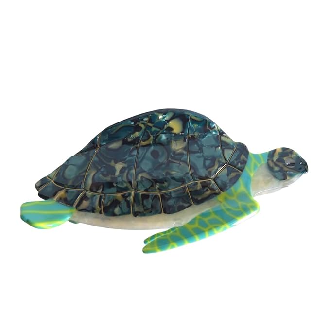 Novelty Green Sea Turtle Hair Clip,Acetate Hair Claw,Big Hair Clips for Women