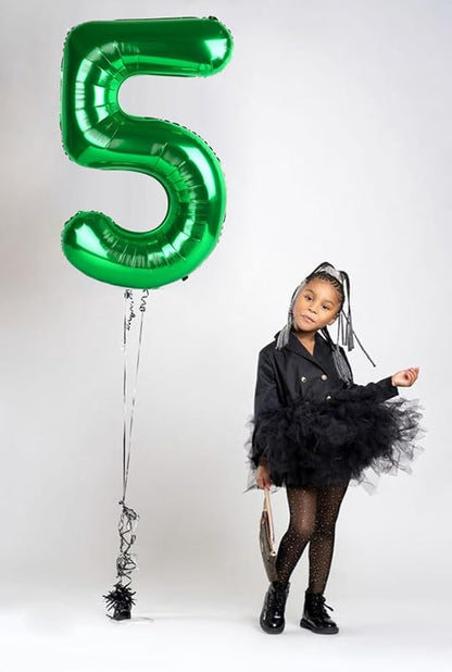 Number 5 Balloons 40 Inch for 5 15 Birthday Party Decorations, Dark Green | - Image 3