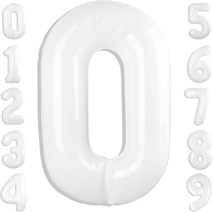 Number 0 Balloons 40 Inch for 10 100 Birthday Party Decorations, by Mluchee
