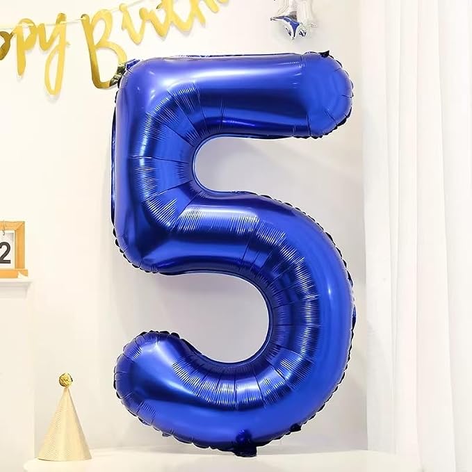 40 inch Navy Blue Number Balloon Dark Blue 5 Balloons Giant Foil Helium - Image 7