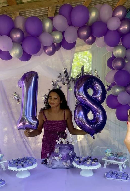 Purple Number 8 Balloon 40 inch, Balloon numbers party supplies, deco photo - Image 7