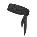 Men's Women Lovely Sports Sweat Band Hair Decor for Sports Workout Spa, Long Boho Style Dark Gray Black Leopard Cheetah Print Head Ribbon Headwear
