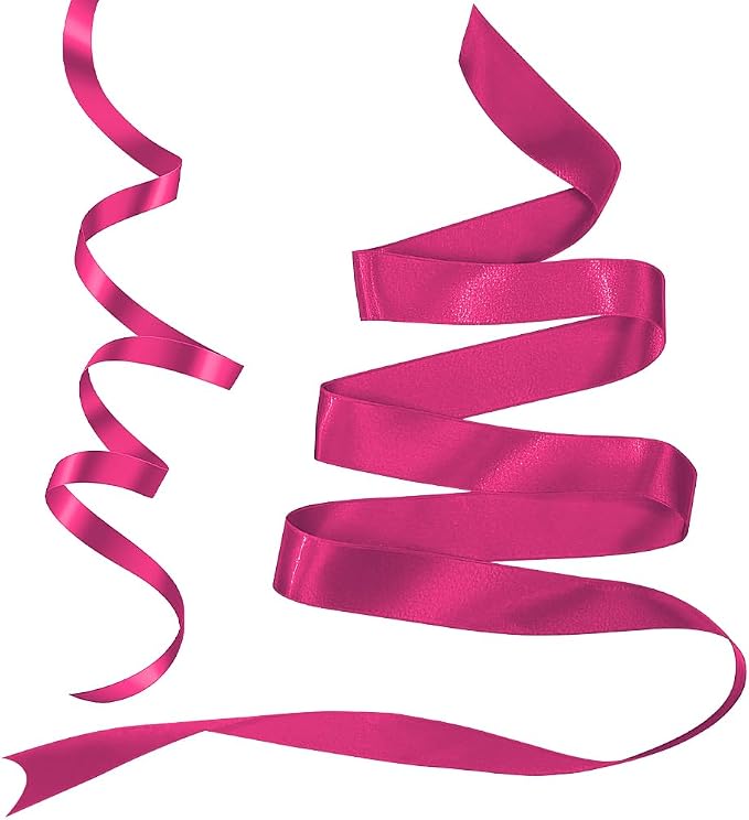 Hot Pink Ribbon for Christmas Tree Decoration 3/8 in 25 Yards Silk Ribbons Hair - Image 3