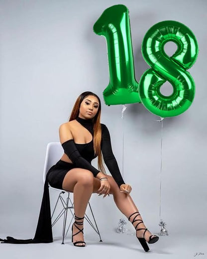 Number 9 Balloons 40 Inch for 9 19 Birthday Party Decorations, Dark Green | - Image 4