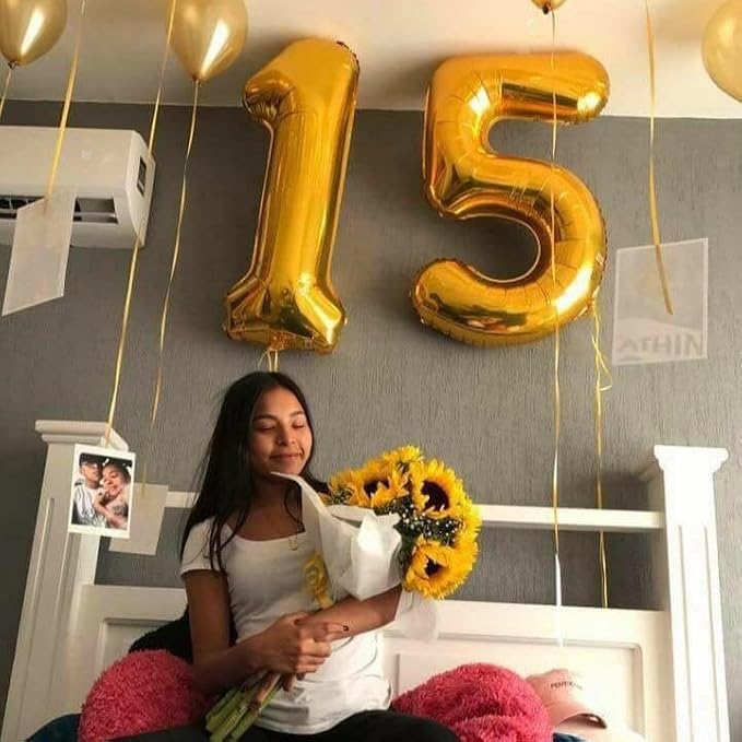 Gold Number 5 Balloon 40 Inch - Image 3