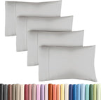 Queen Pillow Cases - 4 Pack - Super Soft Pillowcase Covers - Envelope Enclosure - Hotel Quality Pillow Protectors - Wrinkle Free, Shrink & Stain Resistant - Machine Washable - 20" x 30" (French Grey)