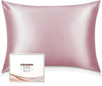Adubor 100% Silk Pillowcase - Mulberry Silk Pillow Cases, 23 Momme 6A Grade Fibers, Silk Pillow Case for Hair and Skin Health, with Hidden Zipper (Queen 20''x30'', Medium Pink, 1PC)