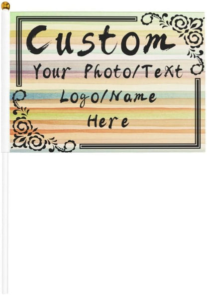 Custom Mini Flag on Stick Make Your Own Flags Personalized Photo Text Logo - Image 2
