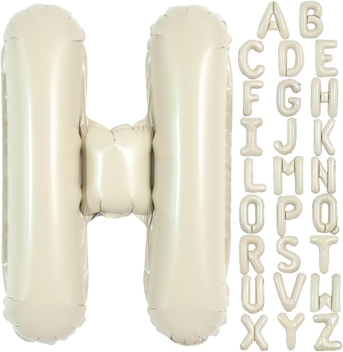 TONIFUL 40 Inch Large Cream White Letter H Balloons Giant Alphabet Letter by TONIFUL