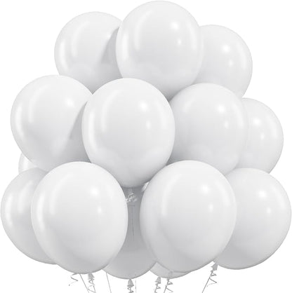 White Balloons 50Pack 12 Inch White Latex Party Balloons by Togvu