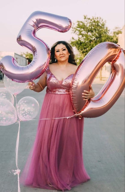 50 Balloon 40 inch Pearl Pink Number Balloons - Image 5